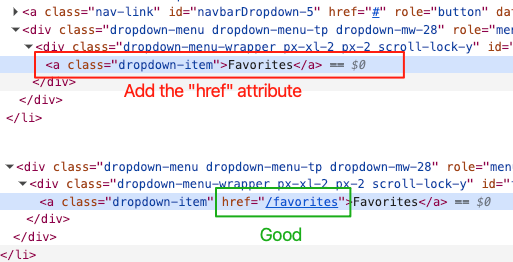 a tag add href attribute